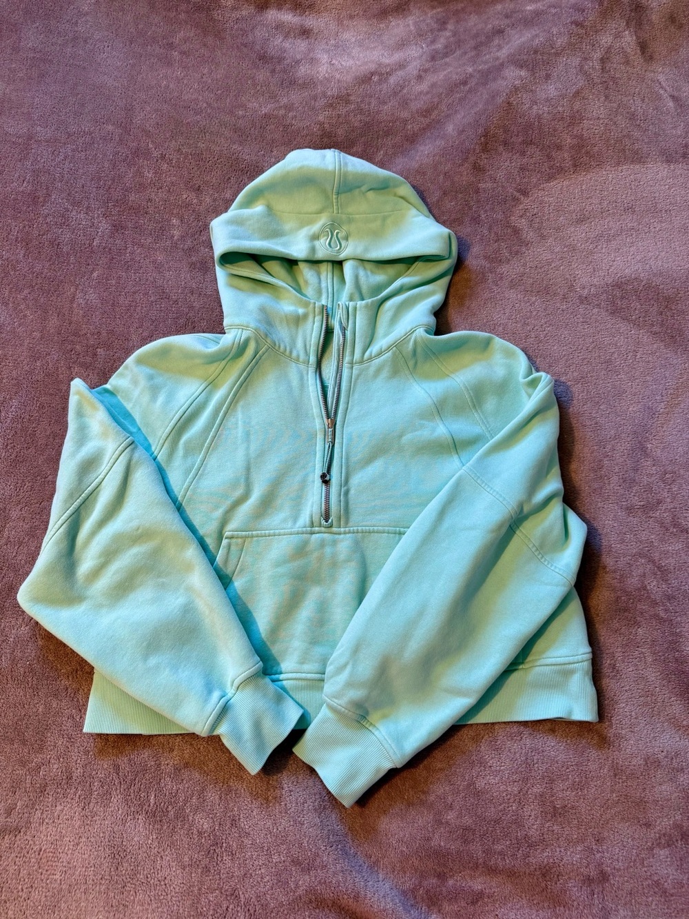 Lululemon Light Aqua Scuba Quarter Zip Hoodie